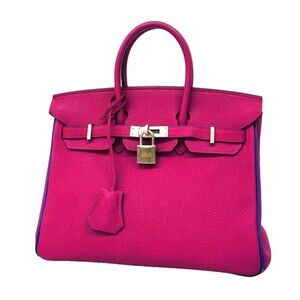 Hermes Birkin 25 Handbag, Togo Leather, Rose Purple/Blue Royal, C Stamp, SPO ...